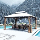 PURPLE LEAF Alu Pavillon Wasserdicht Stabil Winterfest Gartenpavillon mit Moskitonetz Hardtop Pavillon mit Stahldach, Bronze