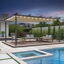 PURPLE LEAF Pergola Metall Garten Pavillon  Wasserdicht Stabil Winterfest Gartenpavillon Mit Sonnenschutz Überdachung mit Lichterkette - transparent