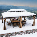 PURPLE LEAF Outdoor-Hardtop-Pavillon für den Garten, bronzefarbenes Doppel-Dach, Aluminiumrahmen, mit Lichterkette - klar