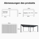 PURPLE LEAF Lamellen Pergola Outdoor Aluminium Pergola Terrassenüberdachung Freistehend Pergola mit Rollos mit Lamellendach Einstellbar Hardtop Pavillon Geeignet für Garten Anthrazit