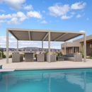 PURPLE LEAF pergola lamellendach Lux Aluminium Pavillon Terrassenüberdachung Lamellen Freistehend Lamellenpergola für Terrassen Champagner