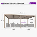 PURPLE LEAF pergola lamellendach Lux Aluminium Pavillon Terrassenüberdachung Lamellen Freistehend Lamellenpergola für Terrassen Champagner
