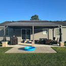 PURPLE LEAF Patio-Pavillon für den Garten Hardtop aus verzinktem Stahl mit verbesserten Vorhängen Arktis Grau