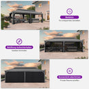 PURPLE LEAF Terrassenpavillon für den Garten | Hardtop mit verzinktem Stahlrahmen und Lichterkette  - transparent | Arktis Grau