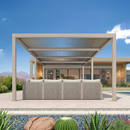 PURPLE LEAF pergola lamellendach Lux Aluminium Pavillon Terrassenüberdachung Lamellen Freistehend Lamellenpergola für Terrassen Champagner