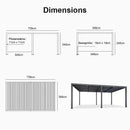 PURPLE LEAF Lamellen Pergola Outdoor Aluminium Pergola Freistehend Pergola mit Lamellendach Einstellbar Hardtop Pavillon,mit Geeignet für Garten Terrasse Hinterhof,Grau