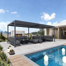 PURPLE LEAF Lamellen Pergola Outdoor Aluminium Pergola mit Verstellbarem Lamellendach für Terrasse und Garten Anthrazit