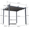 PURPLE LEAF Garten Pergola mit Vorhang Aluminium-Rahmen Outdoor Terrasse Pavillon mit Seitenschutzvorhänge Sonnendach mit Schiebedach  Grau