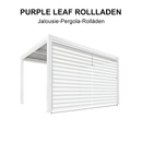 PURPLE LEAF Rollos in Weiß für Lamellen Pergola Wärmedämmung, UV-Schutz Sonnenschutz wasserdichtes Gewebe Sichtschutz pflegeleicht für Terrasse als Seitenrollo
