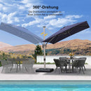 PURPLE LEAF Deluxe - Aluminium Outdoor Patio-Sonnenschirm Quadratisch  Edel, windfest und vielseitig einstellbar