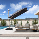 PURPLE LEAF Holzmaserung Ausleger-Sonnenschirm Aluminium Outdoor-Sonnenschirme