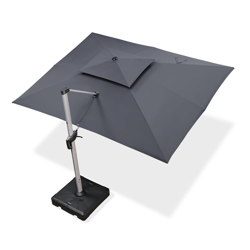 PURPLE LEAF Sonnenschirm Rechteckig Groß Stabil Marktschirm Groß 360°Rotation, Gartenschirm mit Kurbel