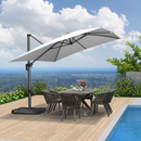 PURPLE LEAF Sonnenschirm Groß Ampelschirm mit Kurbel 360-Grad Drehbar mit Schirmständer