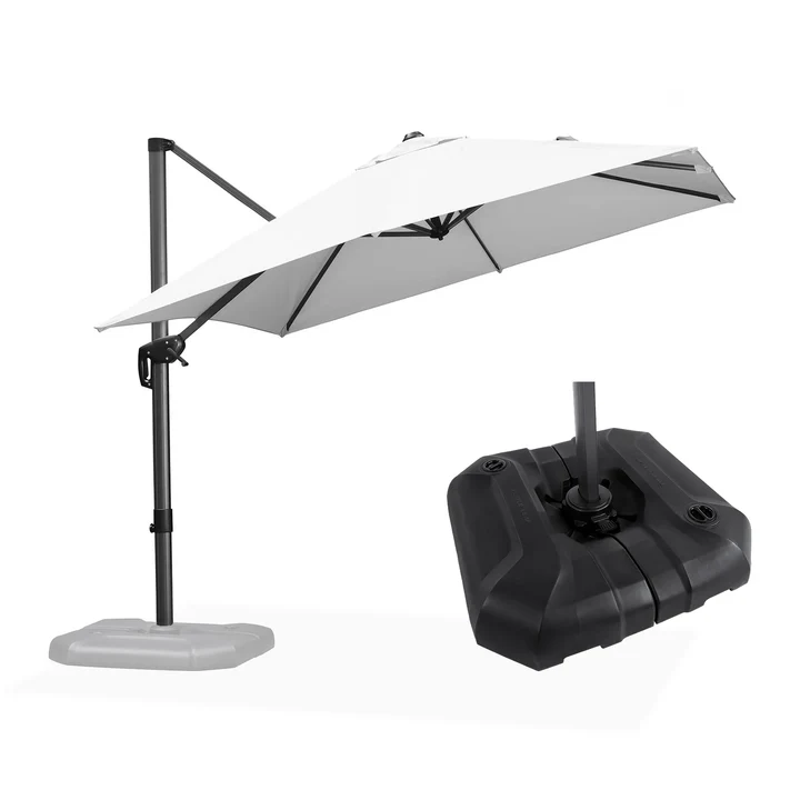 PURPLE LEAF Sonnenschirm Groß Ampelschirm mit Kurbel 360-Grad Drehbar mit Schirmständer