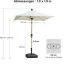 PURPLE LEAF Holzoptik Sonnenschirm Mittelsäulenschirm aus Aluminium Marktschirm für Balkon Market Garten