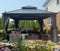 PURPLE LEAF Grau Alu Pavillon Wasserdicht Stabil Winterfest Wetterfest Gartenpavillon mit 4 Doppel Seitenteile Hardtop Pavillon mit Stahldach