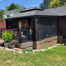 PURPLE LEAF Alu Pavillon Wasserdicht Stabil Winterfest Gartenpavillon mit Moskitonetz Hardtop Pavillon mit Stahldach, Bronze