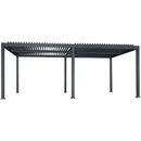 PURPLE LEAF Lamellen Pergola Outdoor Aluminium Pergola mit Verstellbarem Lamellendach für Terrasse und Garten Grau