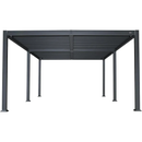 PURPLE LEAF Lamellen Pergola Outdoor Aluminium Pergola mit Verstellbarem Lamellendach für Terrasse und Garten Grau