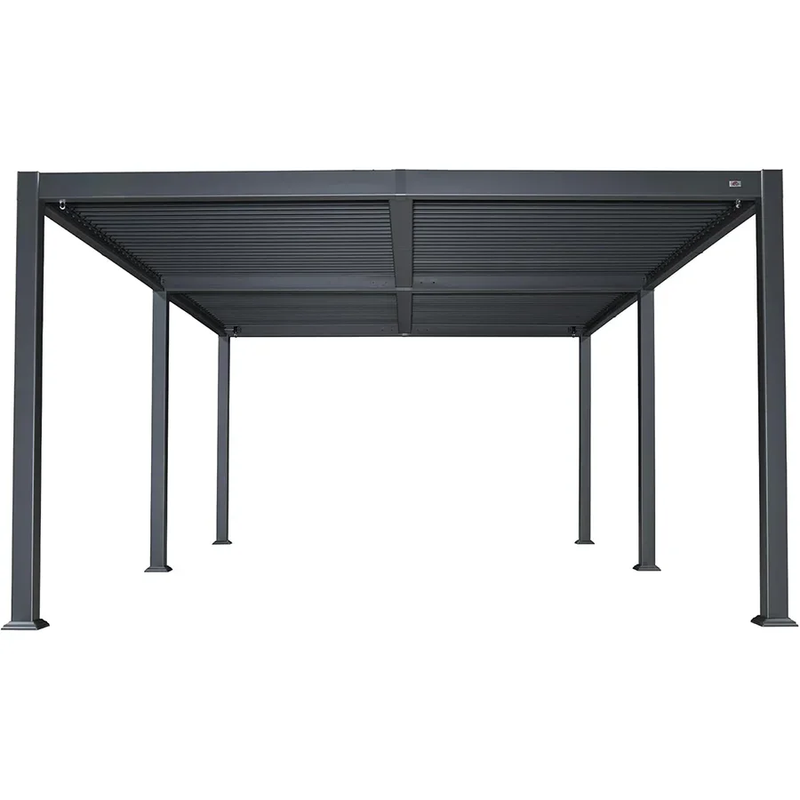 PURPLE LEAF Lamellen Pergola Outdoor Aluminium Pergola mit Verstellbarem Lamellendach für Terrasse und Garten Grau