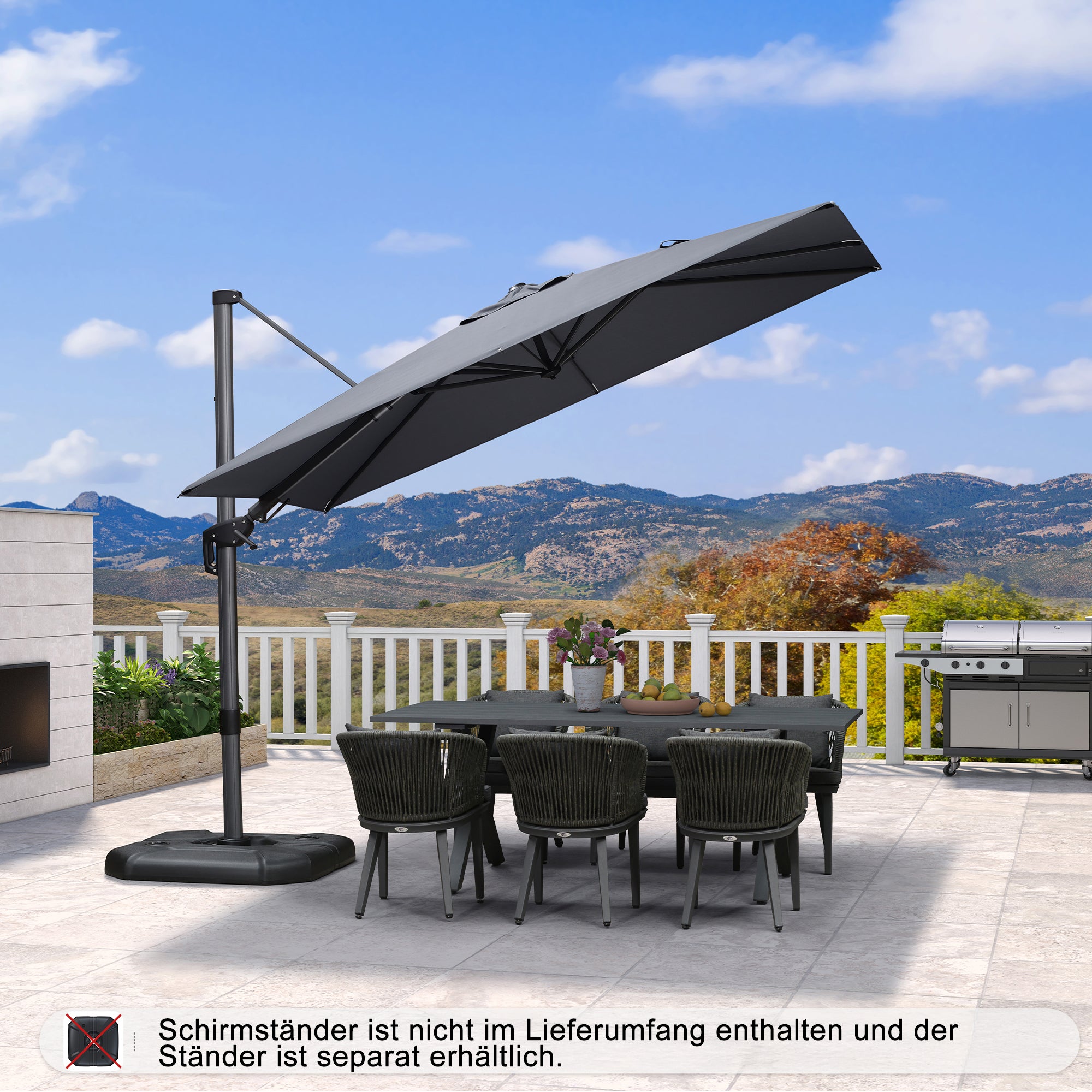 PURPLE LEAF Kippbarer Sonnenschirm für Garten​​