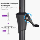 PURPLE LEAF Doppelseitiger Sonnenschirm mit LED-Beleuchtung – inklusive Sockel für den Außenbereich