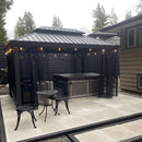 PURPLE LEAF Grau Alu Pavillon Wasserdicht Stabil Winterfest Wetterfest Gartenpavillon mit 4 Doppel Seitenteile Hardtop Pavillon mit Stahldach