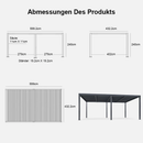 PURPLE LEAF Lamellen Pergola Outdoor Aluminium Pergola Terrassenüberdachung Freistehend Pergola mit Rollos mit Lamellendach Einstellbar Hardtop Pavillon Geeignet für Garten Anthrazit