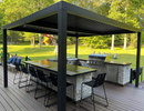PURPLE LEAF Lamellen Pergola Outdoor Aluminium Pergola Freistehend Pergola mit Lamellendach Einstellbar Hardtop Pavillon,mit Geeignet für Garten Terrasse Hinterhof,Grau