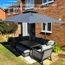 PURPLE LEAF rechteckiger Sonnenschirm mit Schirmständer ideal für Garten & Terrasse mit UV-Schutz