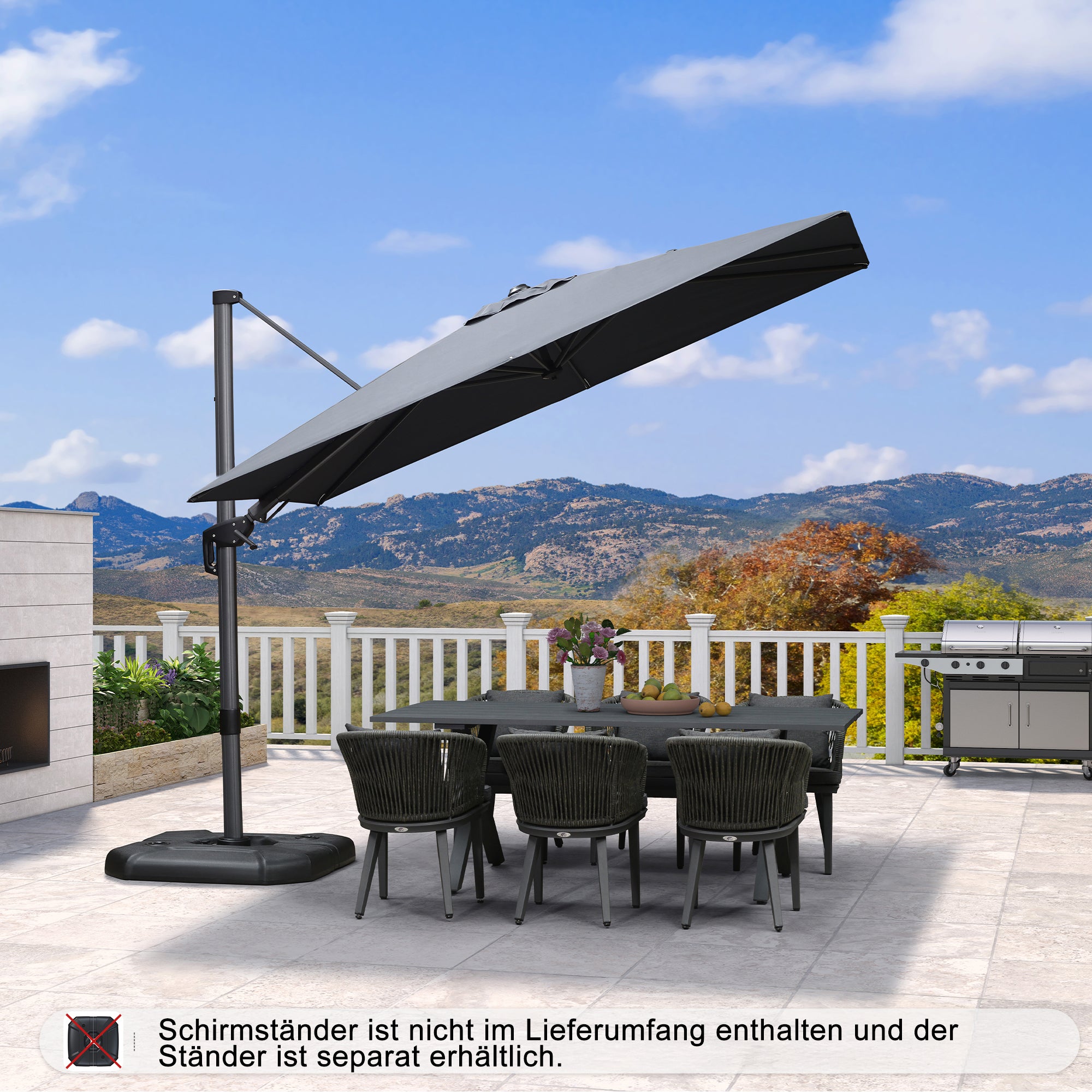 PURPLE LEAF Kippbarer Sonnenschirm für Garten​​