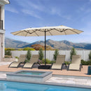 PURPLE LEAF Doppelseitiger, rechteckiger Marktschirm mit Standfuß für Terrasse & Garten