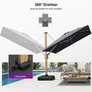 PURPLE LEAF Holzmaserung Ausleger-Sonnenschirm Aluminium Outdoor-Sonnenschirme