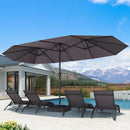 PURPLE LEAF Doppelseitiger, rechteckiger Marktschirm mit Standfuß für Terrasse & Garten