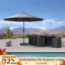 PURPLE LEAF Aluminium Marktschirm für Terrasse, Garten & Gewerbe – Stabiler Outdoor-Sonnenschirm