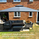 PURPLE LEAF rechteckiger Sonnenschirm mit Schirmständer ideal für Garten & Terrasse mit UV-Schutz