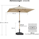 PURPLE LEAF Holzoptik Sonnenschirm Mittelsäulenschirm aus Aluminium Marktschirm für Balkon Market Garten