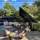 PURPLE LEAF rechteckiger Sonnenschirm mit Schirmständer ideal für Garten & Terrasse mit UV-Schutz