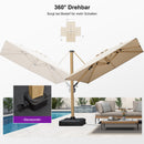 PURPLE LEAF Holzmaserung Ausleger-Sonnenschirm Aluminium Outdoor-Sonnenschirme