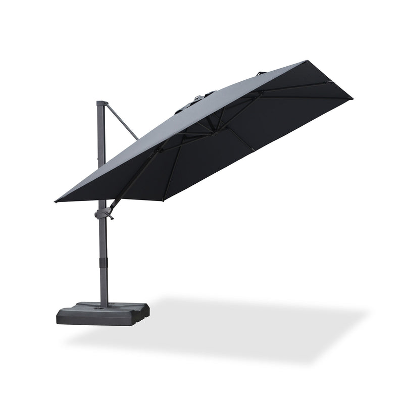 PURPLE LEAF Stufenlos neigbarer Freischwinger-Sonnenschirm Preisgünstiger Sonnenschirm für den Außenbereich