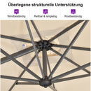 PURPLE LEAF Sonnenschirm Groß Ampelschirm mit Kurbel 360-Grad Drehbar mit Fußpedal für Terrasse, Balkon Sonnenschutz