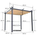 PURPLE LEAF Aluminium Pergola Patio Retractable Pergola Modern Grill Gazebo Metal Shelter Pavilion für  Deck Garden Backyard Outdoor Pergola milchweiße Lichterkette