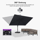 PURPLE LEAF Stufenlos neigbarer Freischwinger-Sonnenschirm Preisgünstiger Sonnenschirm für den Außenbereich