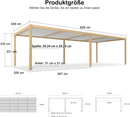 PURPLE LEAF Aluminium Pergola mit verstellbarem Lamellendach Pavillon Wasserdicht Winterfest Terrassenüberdachung Freistehend Holzoptik