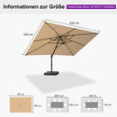 PURPLE LEAF Stufenlos neigbarer Freischwinger-Sonnenschirm Preisgünstiger Sonnenschirm für den Außenbereich