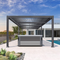 PURPLE LEAF Lamellen Pergola Outdoor Aluminium Pergola mit Verstellbarem Lamellendach für Terrasse und Garten Grau