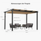 PURPLE LEAF Aluminium Pergola Einziehbare Markise mit Sonnenschutzdach und Seitenvorhängen für Terrasse Garten Grillpavillon