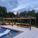 PURPLE LEAF Lamellen Pergola Lamellendach mit LED-Lichtleiste für Garten Terrasse, Anthrazit