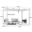 PURPLE LEAF Outdoor Retractable Pergola mit Doppelsonnenschutz-Überdachung Weiß Heavy-Duty Aluminium-Pergola Patio Moderne Pergola für Garten Deck Hinterhof milchweiße Lichterkette