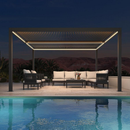 PURPLE LEAF Lamellen Pergola Outdoor Aluminium Pergola Terrassenüberdachung mit integrierten LED Freistehend Pergola mit Lamellendach Einstellbar Hardtop Pavillon Geeignet für Garten Anthrazit